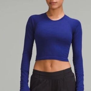 NEW Lululemon Swiftly Tech Cropped Long Sleece 2.0 l Size 2 l Larkspur